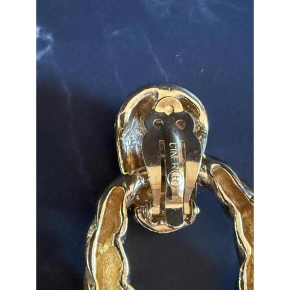 Vintage Ciner Signed 1/20 14k Doorknocker Earrings - Picture 6 of 13